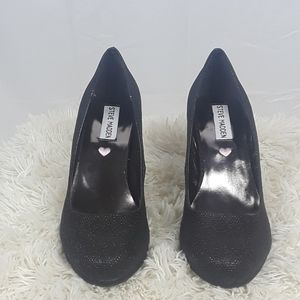Steve Madden Black Glitter Heels . size 6 NWOT
